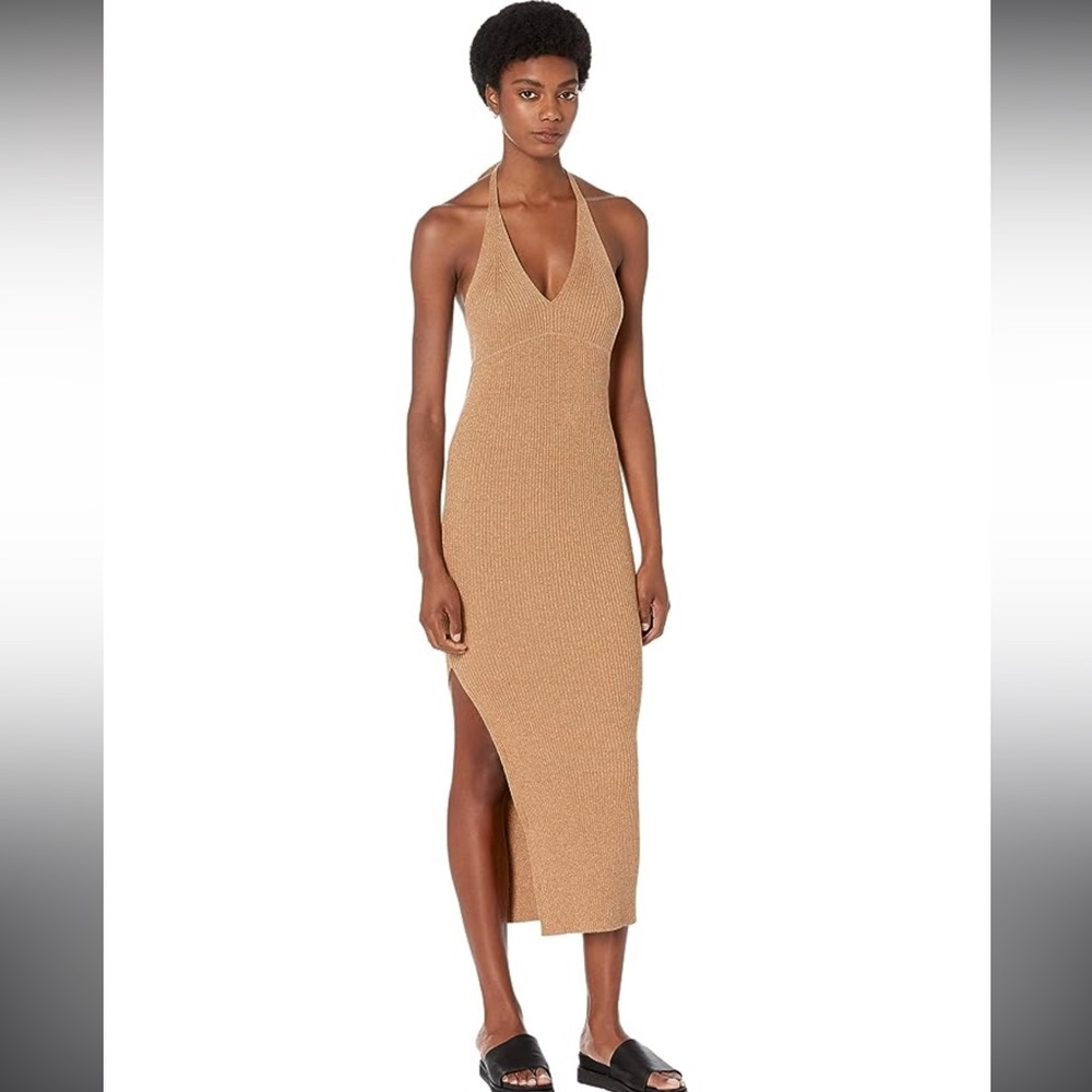 Ripped Knit Halter Dress